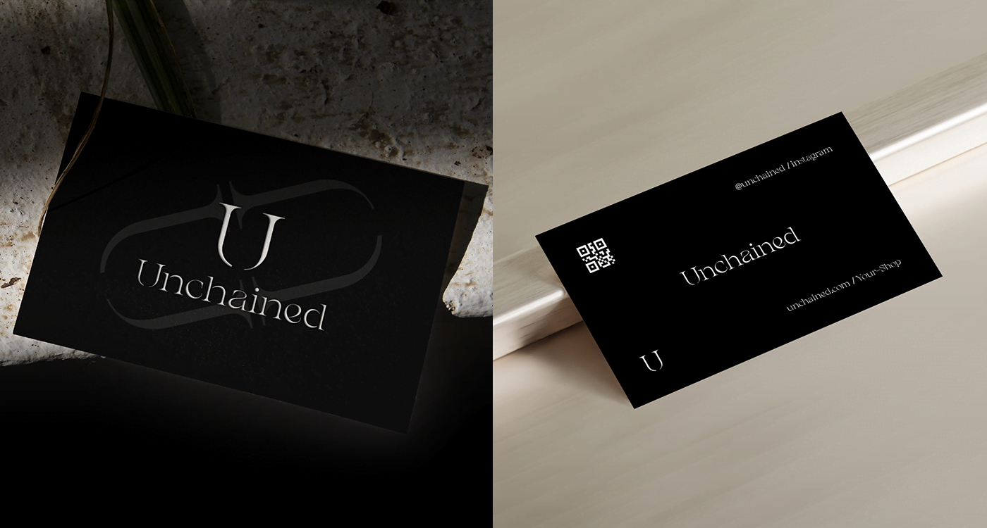 Diseño y maquetación de las tarjetas publicitarias de Unchained